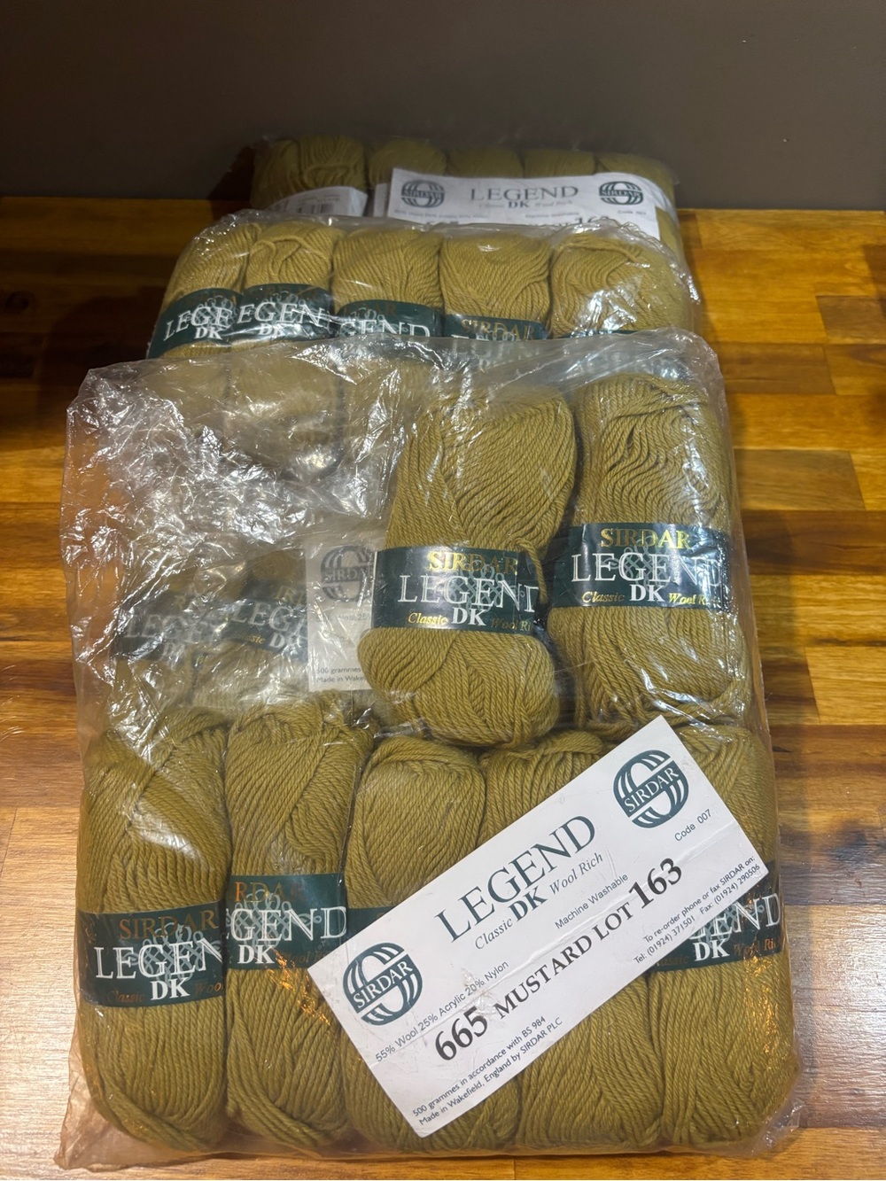 27 Skeins Sirdar Legend DK Mustard Yarn